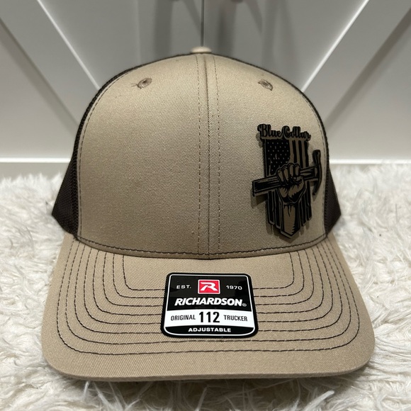 Blue collar. Laser engraved Richardson 112 trucker hat. - Picture 2 of 2